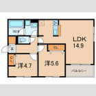2LDKの間取り
