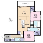 2LDKの間取り