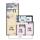 2LDKの間取り
